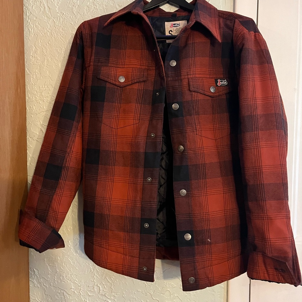 Justin Red and Black Plaid Jacket